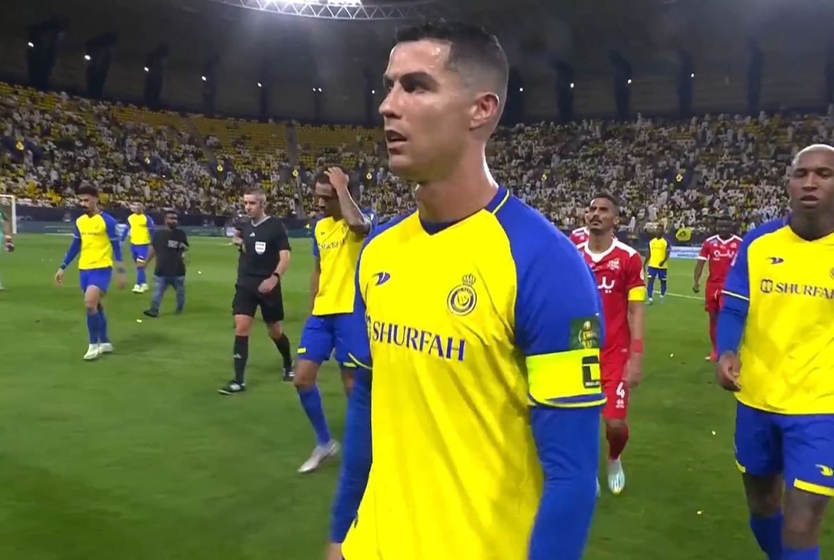 Cristiano Ronaldo pictured during Al Nassr's 1-0 loss to Al-Wehda in the 2022/23 King Cup