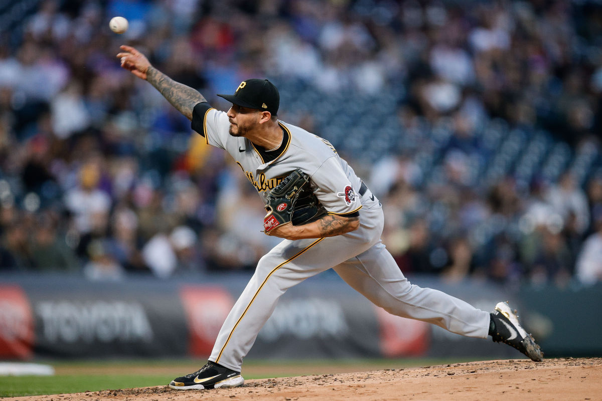 Pittsburgh Pirates starting pitcher Vince Velasquez throws the ball