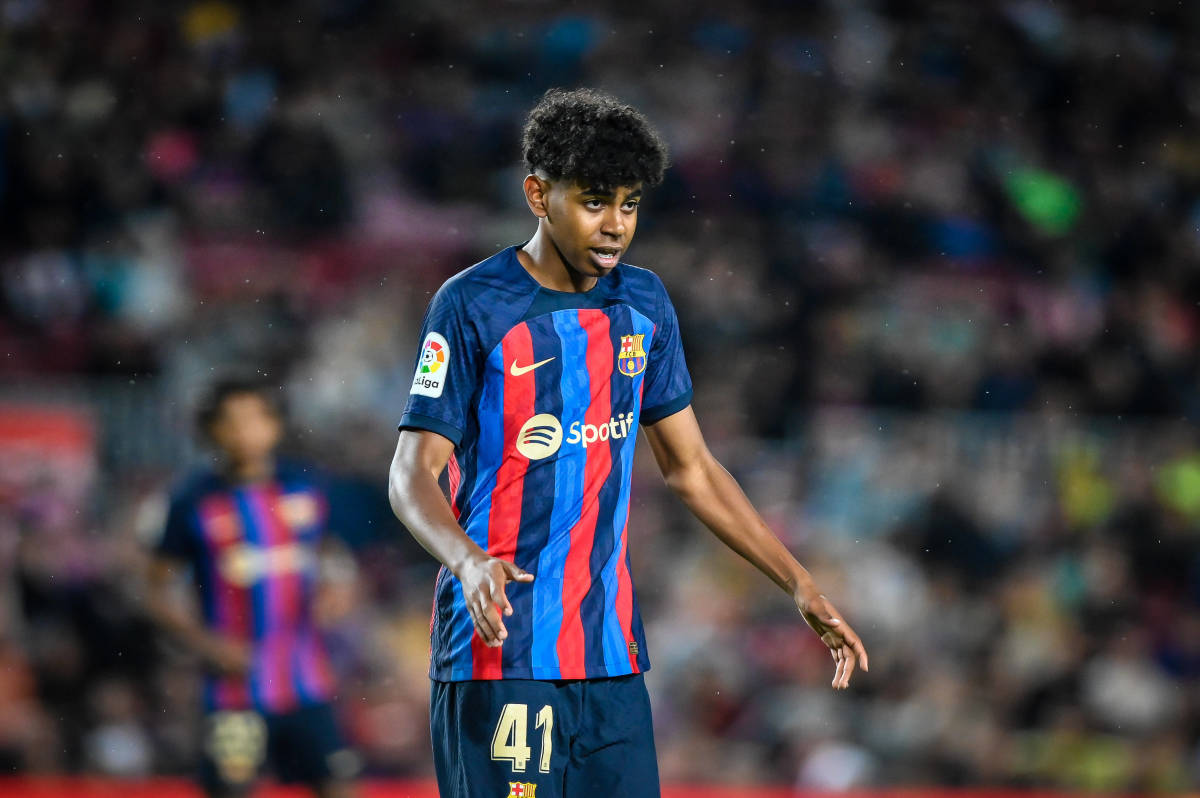 Lamine Yamal pictured during Barcelona's 4-0 win over Real Betis in April 2023