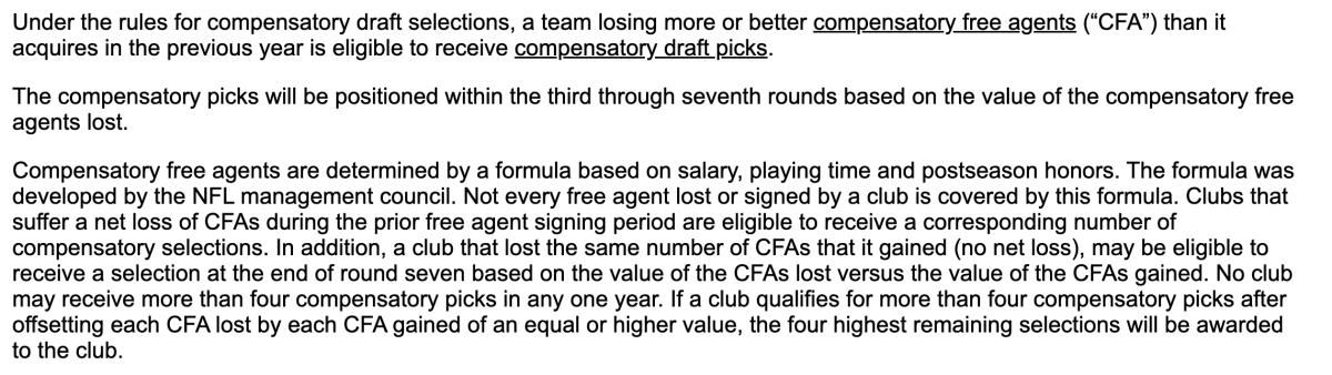 NFL Compensatory Pick Formula
