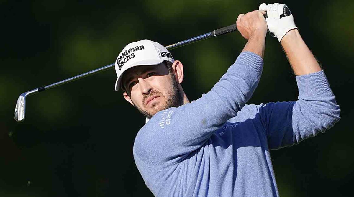 Patrick Cantlay is pictured during the first round of the 2023 Wells Fargo Championship.