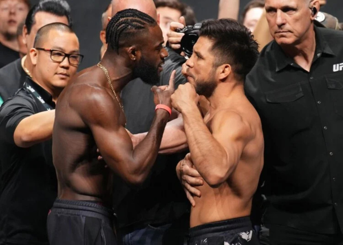 Aljamain Sterling & Henry Cejudo face off at the UFC 288 ceremonial weigh-ins
