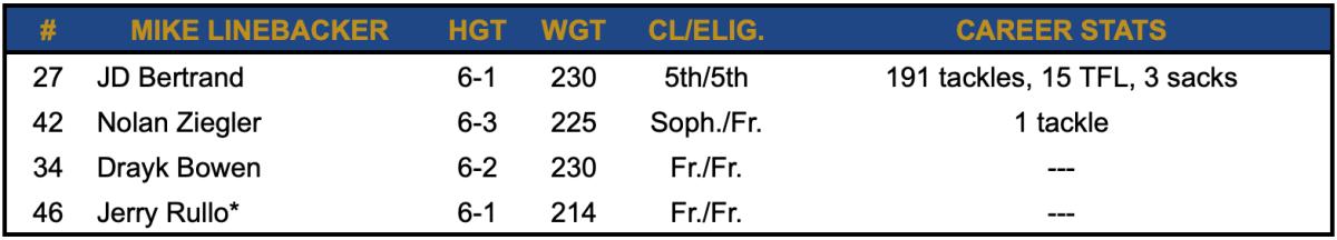 2023 Mike Depth Chart