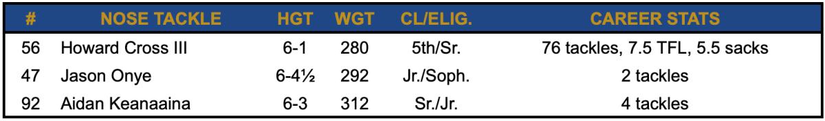 2023 NT Depth Chart