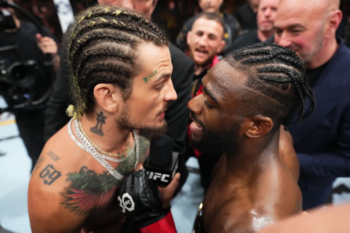 Sean O'Malley & Aljamain Sterling face off at the conclusion of UFC 288