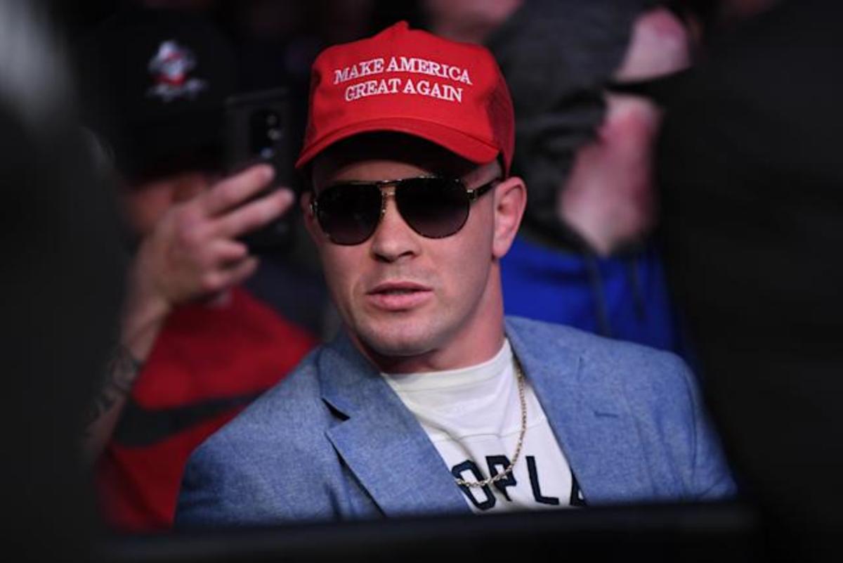 Colby Covington in the crowd for a UFC event.