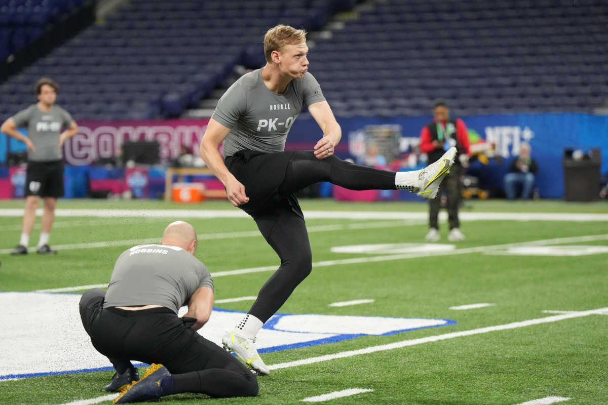 Anders Carlson at the Scouting Combine (USA Today Sports Images)