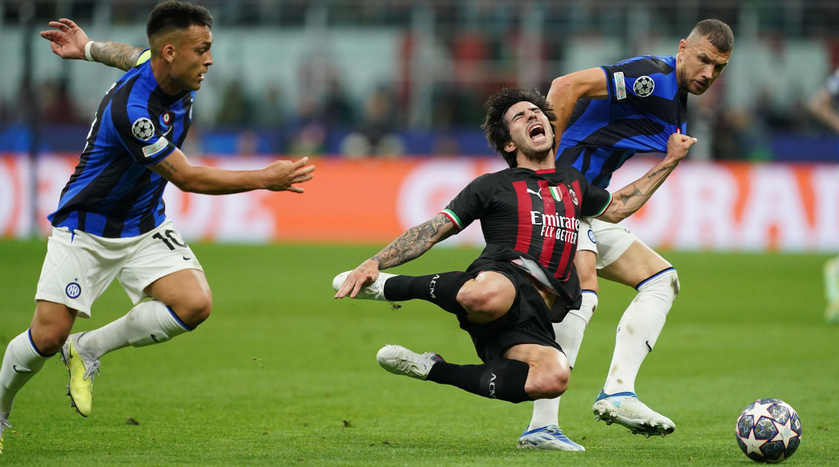 Sandro Tonali fouled against Inter.