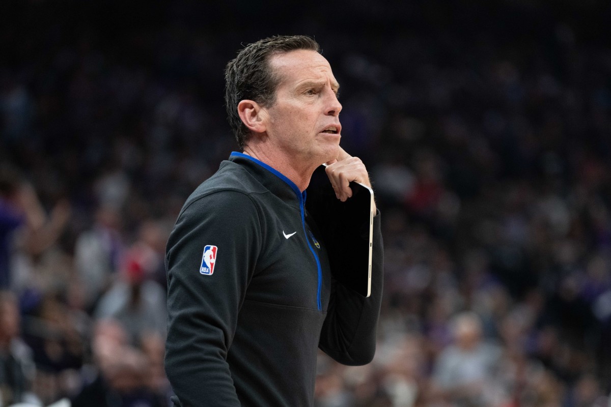 Golden State Warriors assistant coach Kenny Atkinson during the second quarter in game two of the first round of the 2023 NBA playoffs