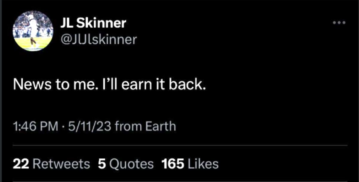 Skinner tweet