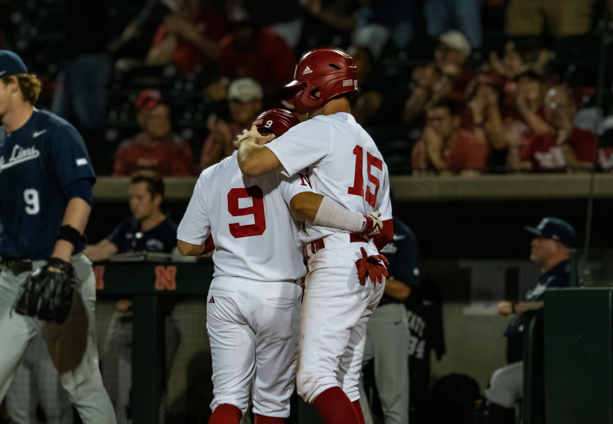 32-Efry Cervantes,  Dylan Carey Nebraska Baseball vs Penn State G1 2023