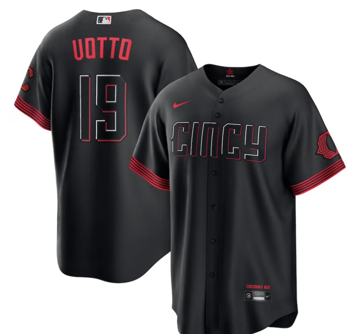 Men's Cincinnati Reds Joey Votto Nike Black 2023 City Connect Replica Player Jersey - $159.99