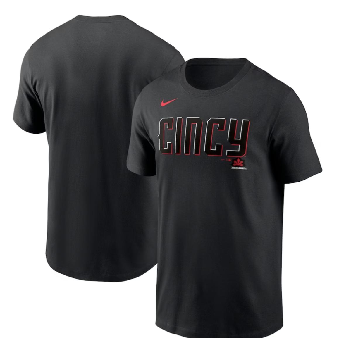 Men's Cincinnati Reds Nike Black 2023 City Connect Wordmark T-Shirt - $34.99