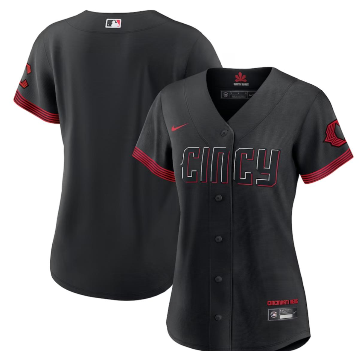 Women's Cincinnati Reds Nike Black 2023 City Connect Replica Jersey - $139.99