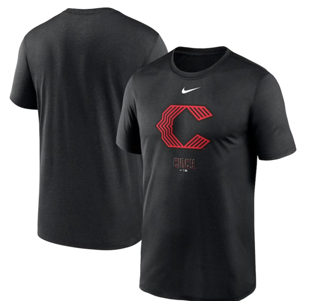 Men's Cincinnati Reds Nike Black 2023 City Connect Large Logo T-Shirt