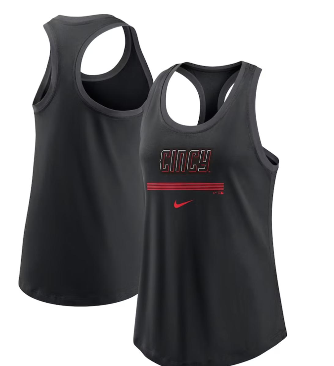 Women's Cincinnati Reds Nike Black 2023 City Connect Racerback Tank Top - $34.99