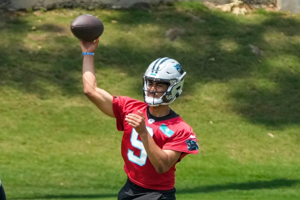 Panthers quarterback Bryce Young, the top pick in the 2023 NFL draft, will have to earn the starting job during offseason workouts.