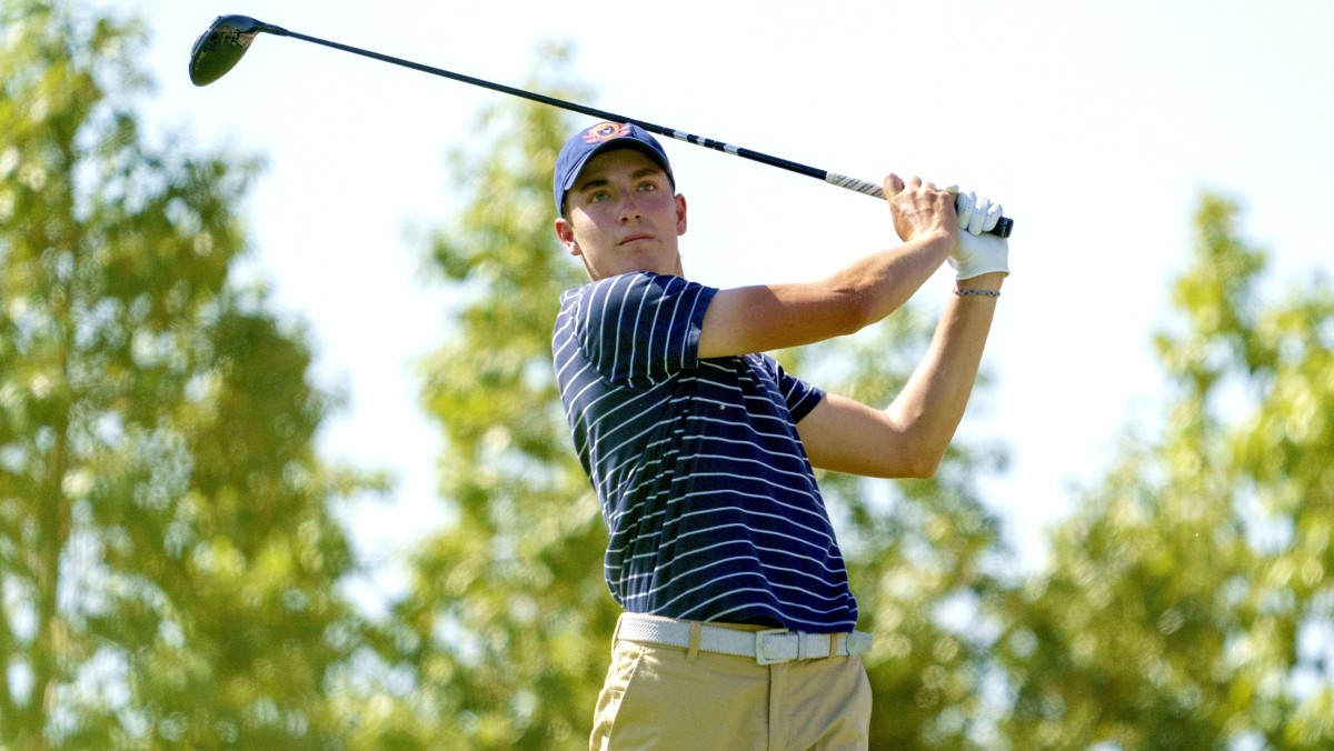 Virginia men's golfer Ben James takes a swing during the Las Vegas Regional of the NCAA Men's Golf Championship at Bear's Best Las Vegas.