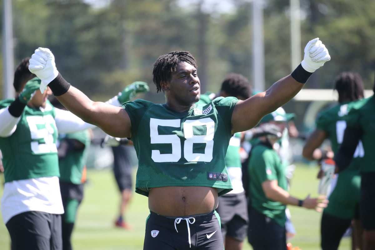 Jets' OLB Carl Lawson at preseason practice