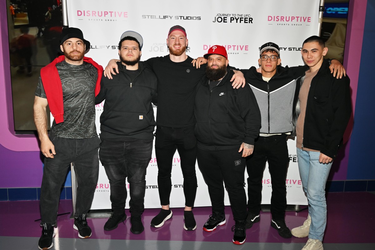 Joe Pyfer and his team Attend Journey to the UFC Premiere Screening on Thursday, May 4th, 2023 at Dream Live in East Rutherford, New Jersey