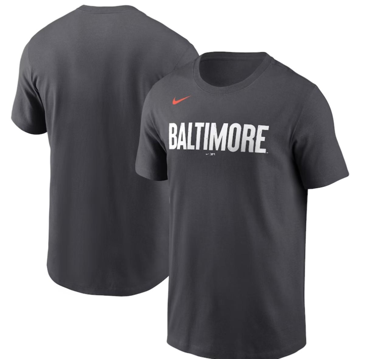 Men's Baltimore Orioles Nike Black 2023 City Connect Wordmark T-Shirt - $34.99