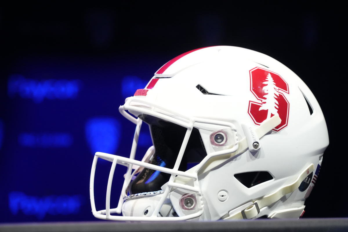 ul 29, 2022; Los Angeles, CA, USA; Stanford Cardinal helmet during Pac-12 Media Day at Novo Theater. Mandatory Credit: Kirby Lee-USA TODAY Sports