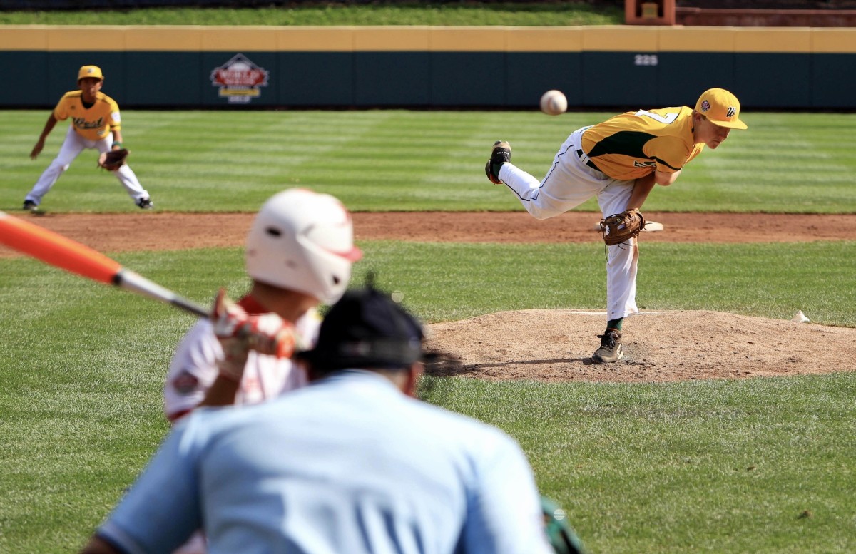 Grant Holman delivers a pitch at the 2013 Little League World Series.