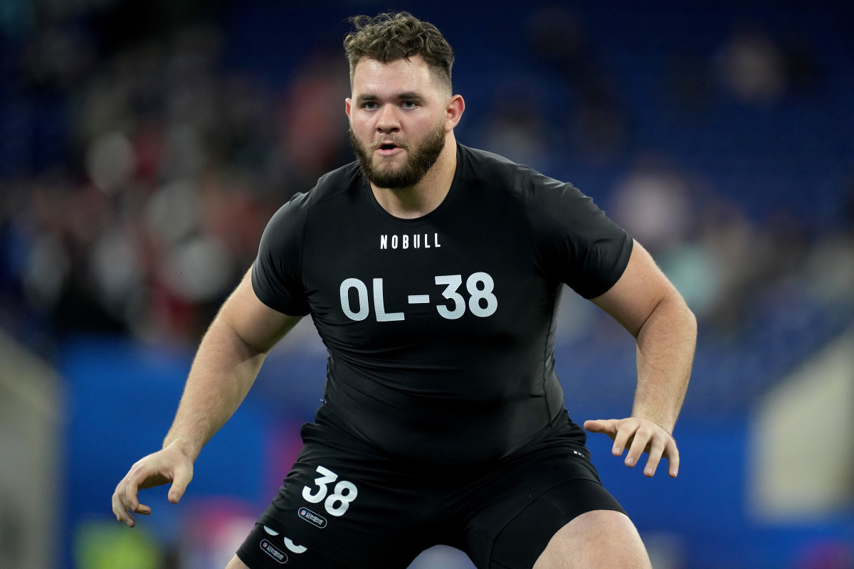 Old Dominion offensive lineman Nick Saldiveri (OL38) during the NFL Scouting Combine