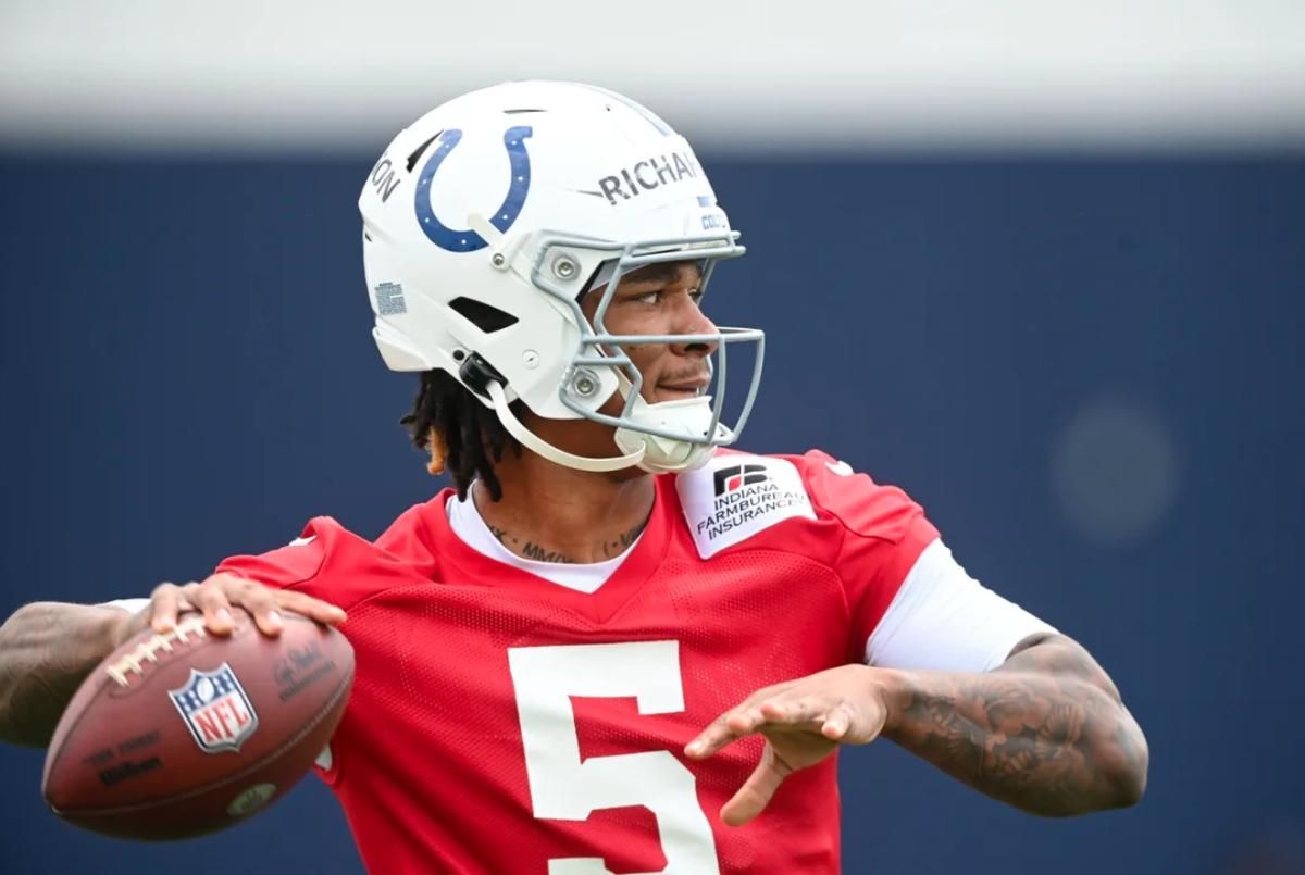 5 QB Anthony Richardson. Players train during Phase III of offseason workouts.
