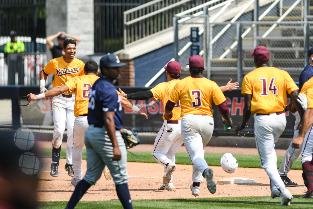 Bethune-Cookman Celebrates the walk-off win against Jackson State