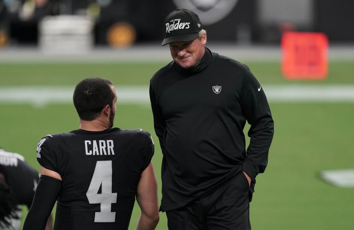 Derek Carr and Jon Gruden