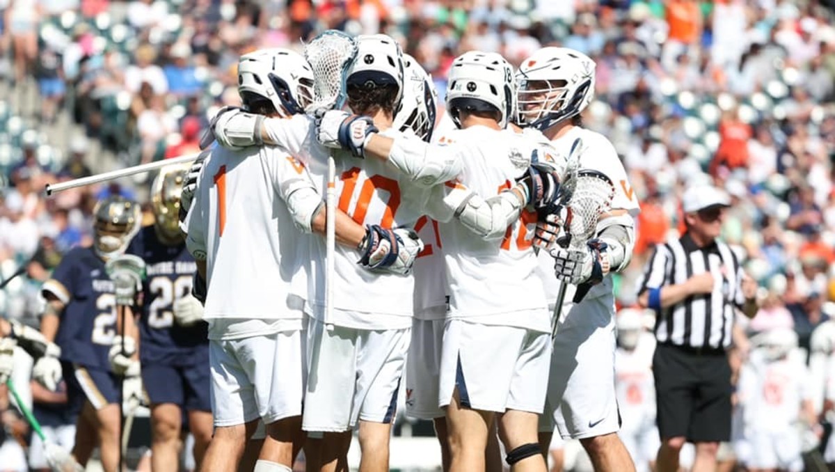 The Virginia men's lacrosse team during the game against Notre Dame in the semifinals of the NCAA Men's Lacrosse Championship.