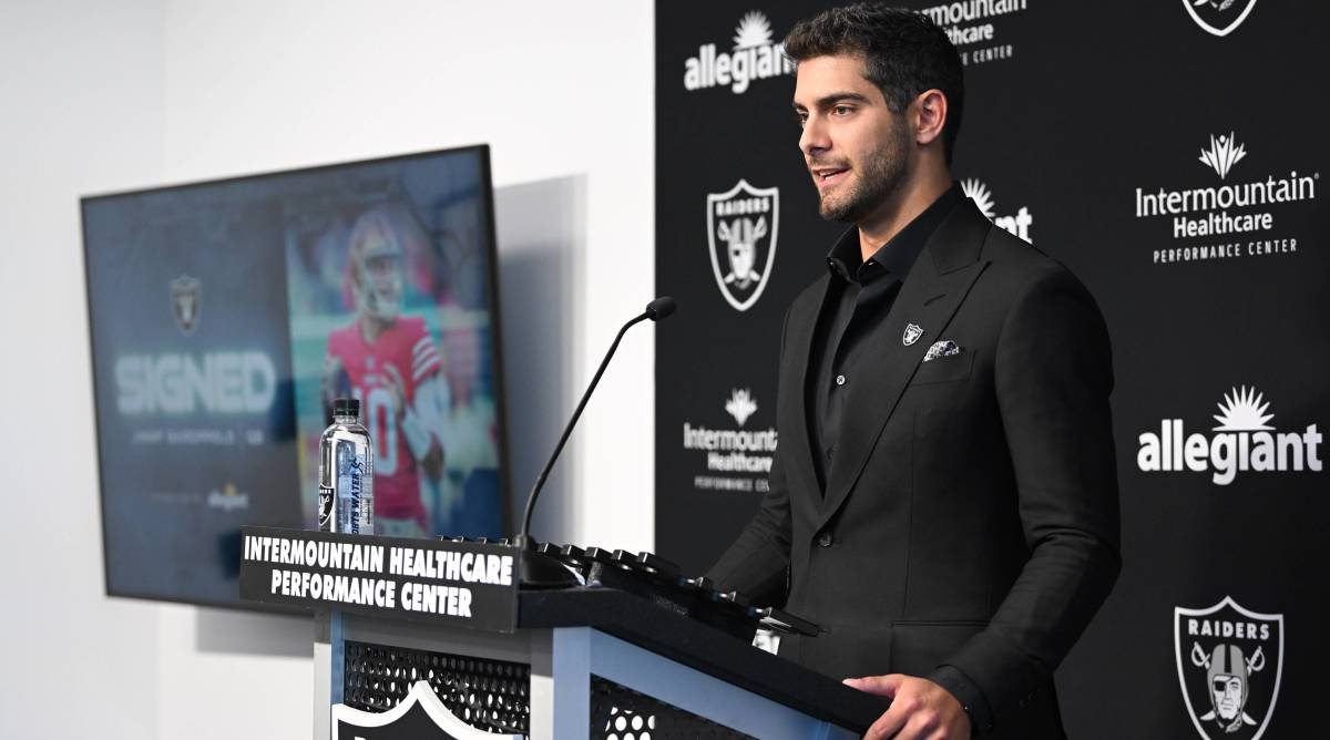 Raiders quarterback Jimmy Garoppolo had to sign an injury waiver after failing his physical.