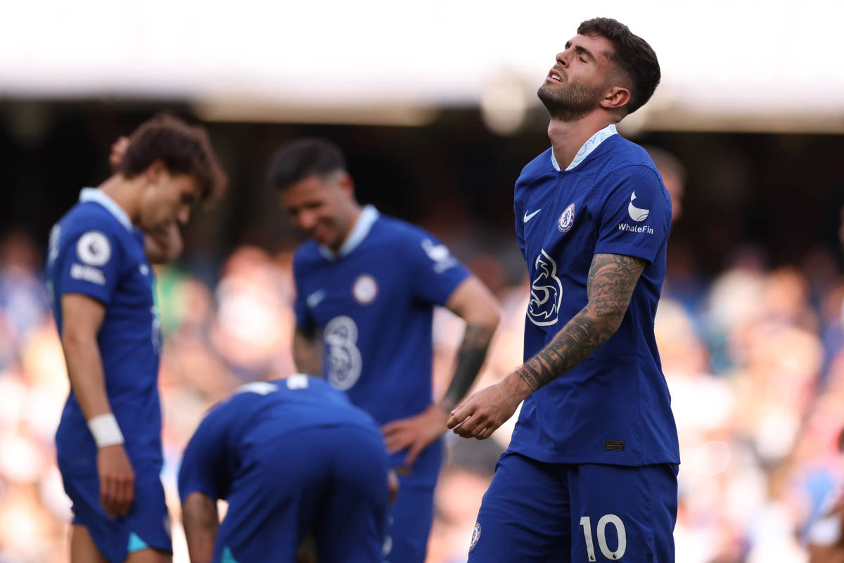 Four Chelsea players, including Christian Pulisic (right), pictured during a 1-1 draw against Newcastle in May 2023