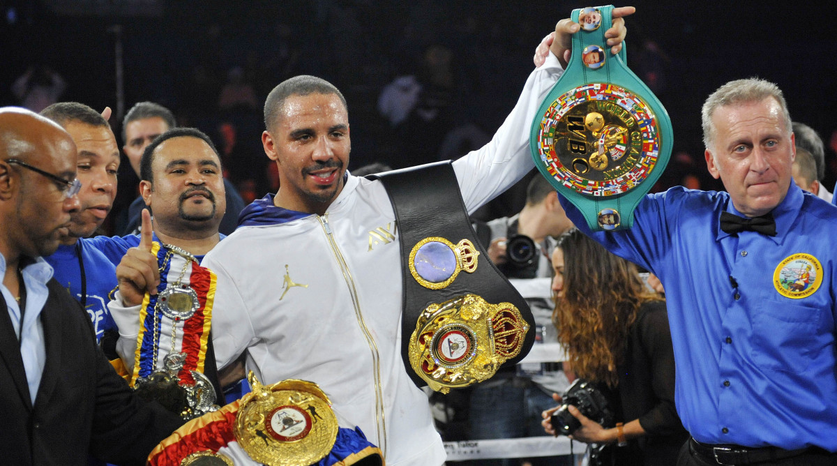 Andre Ward is declared the winner following his fight against Edwin Rodriguez in November 2013