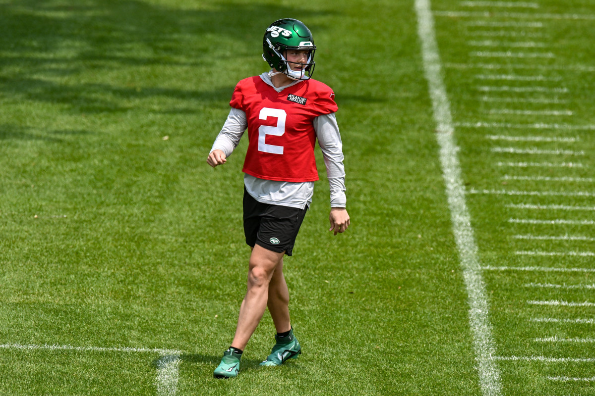 QB Zach Wilson at a May 23 OTAs practice