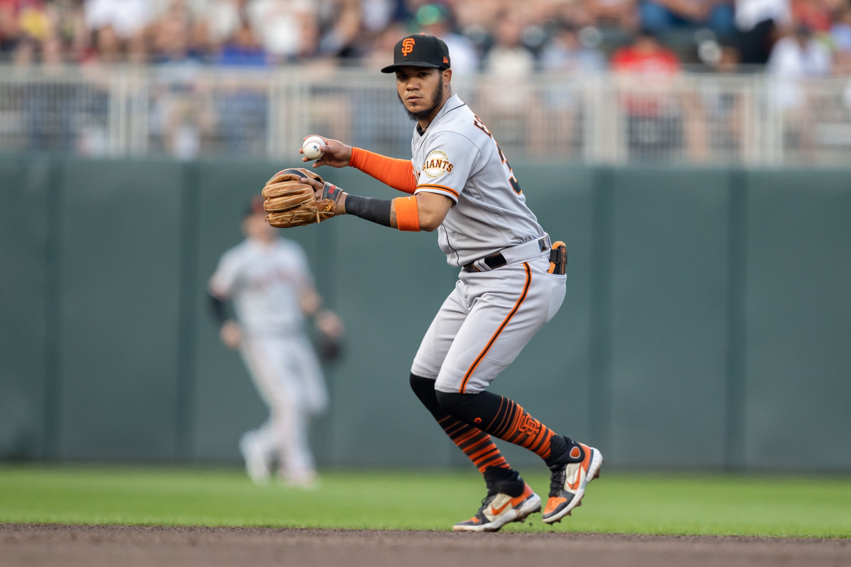 SF Giants Thairo Estrada eats an Uncrustables before each game