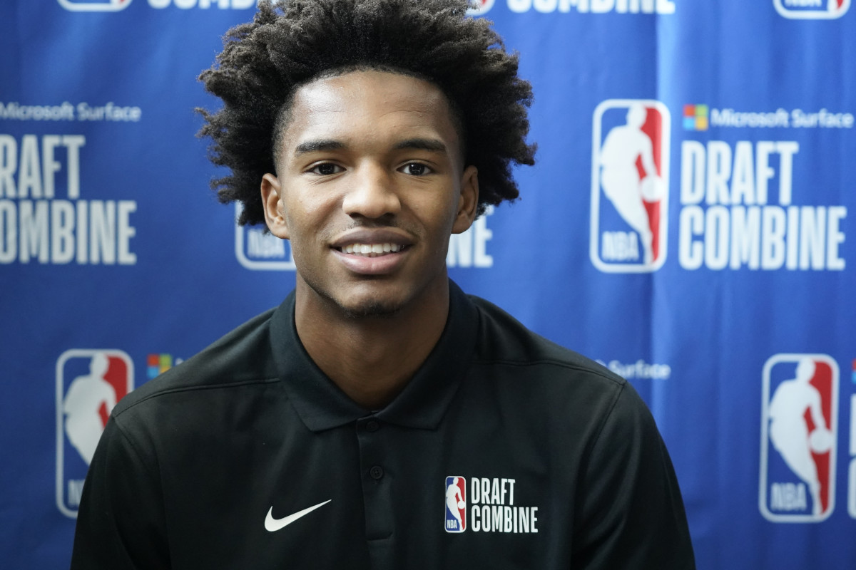 Chicago Bulls F Julian Phillips during the NBA Draft Combine in Chicago, Illinois, on May 17, 2023. (Photo by David Banks of USA Today Sports)