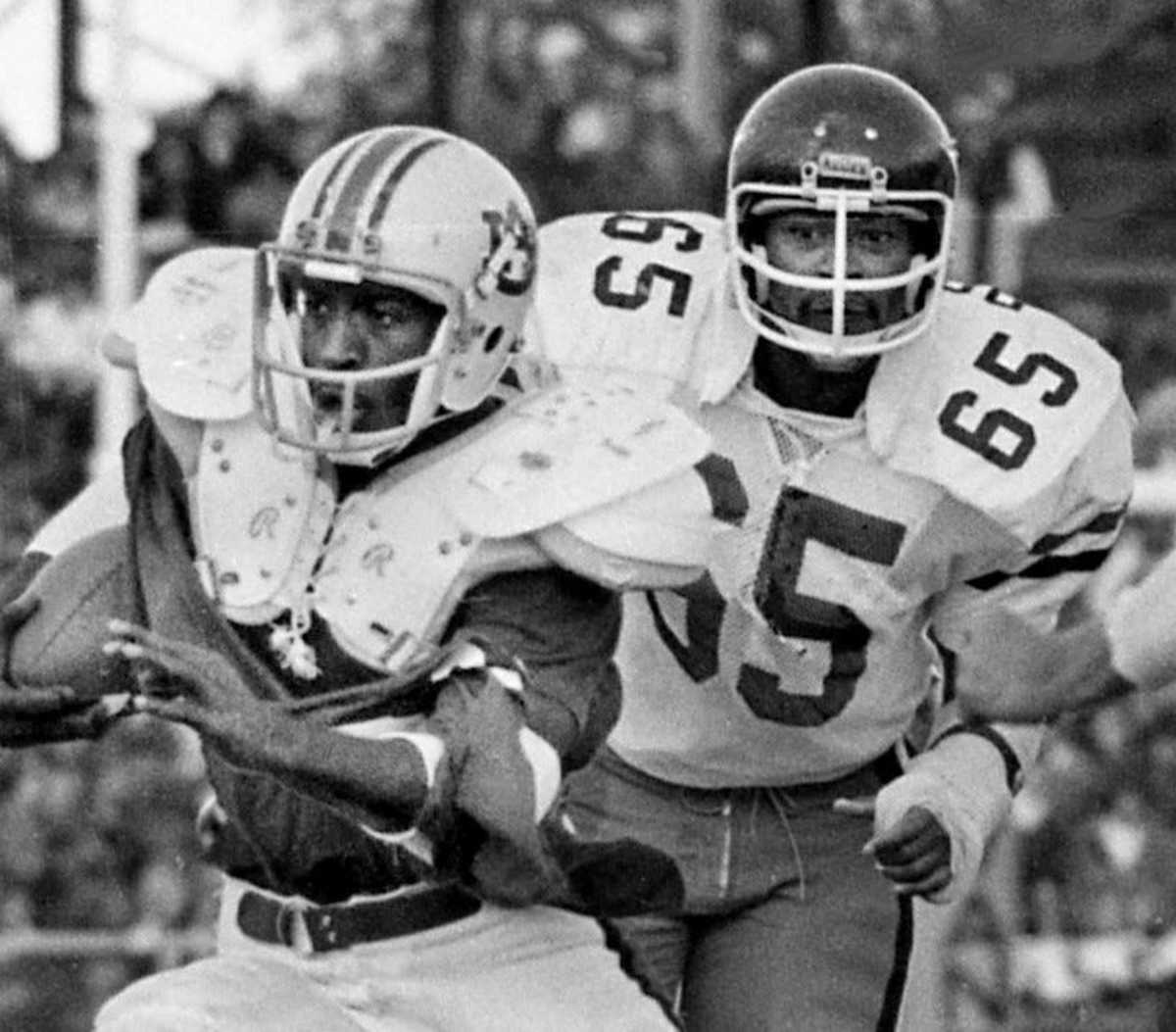 LB John Pointer, Columbia High: Here Pointer, as a member of Vanderbilt University is chasing Auburn tailback Joe Cribbs, who lost his jersey, at Dudley Field Oct. 14, 1978. John Pointer Crop