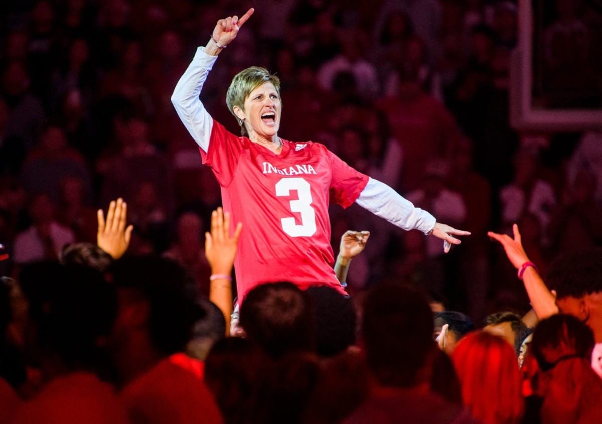 Indiana basketball head Coach Teri Moren is introduced during Hoosier Hysteria for the basketball programs at Simon Skjodt Assembly Hall on Friday, Oct. 7, 2022.