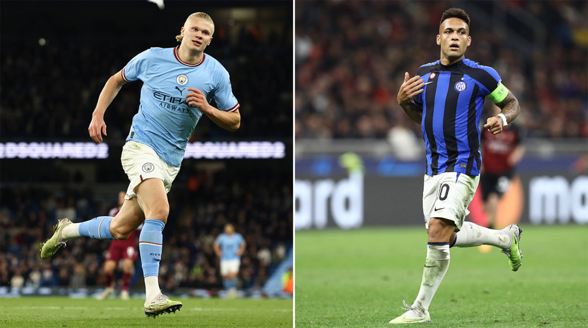 Manchester City’s Erling Haaland and Inter Milan’s Lautaro Martínez.