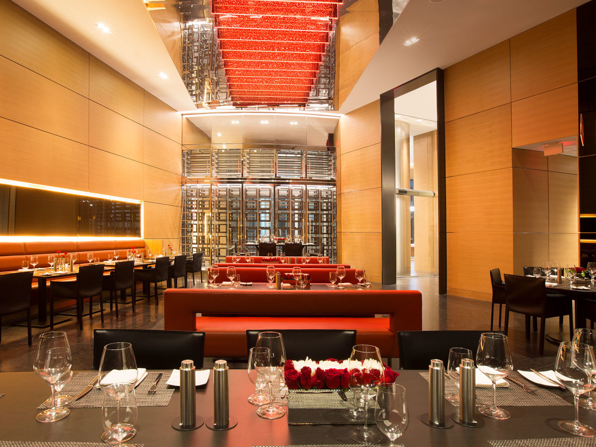 Residents at the Porsche Design Tower can dine at an exclusive on-site restaurant