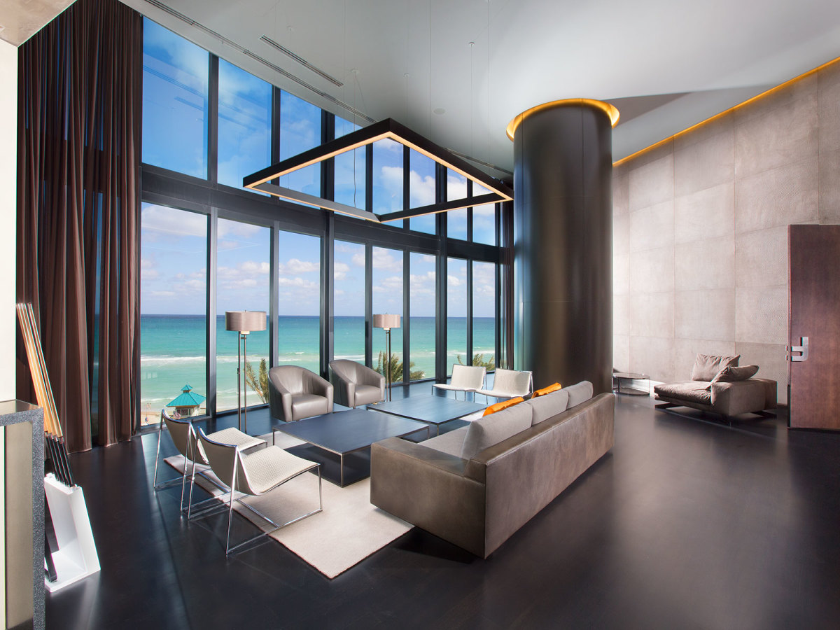 Apartments at the Porsche Design Tower boast stunning views of the Miami coastline