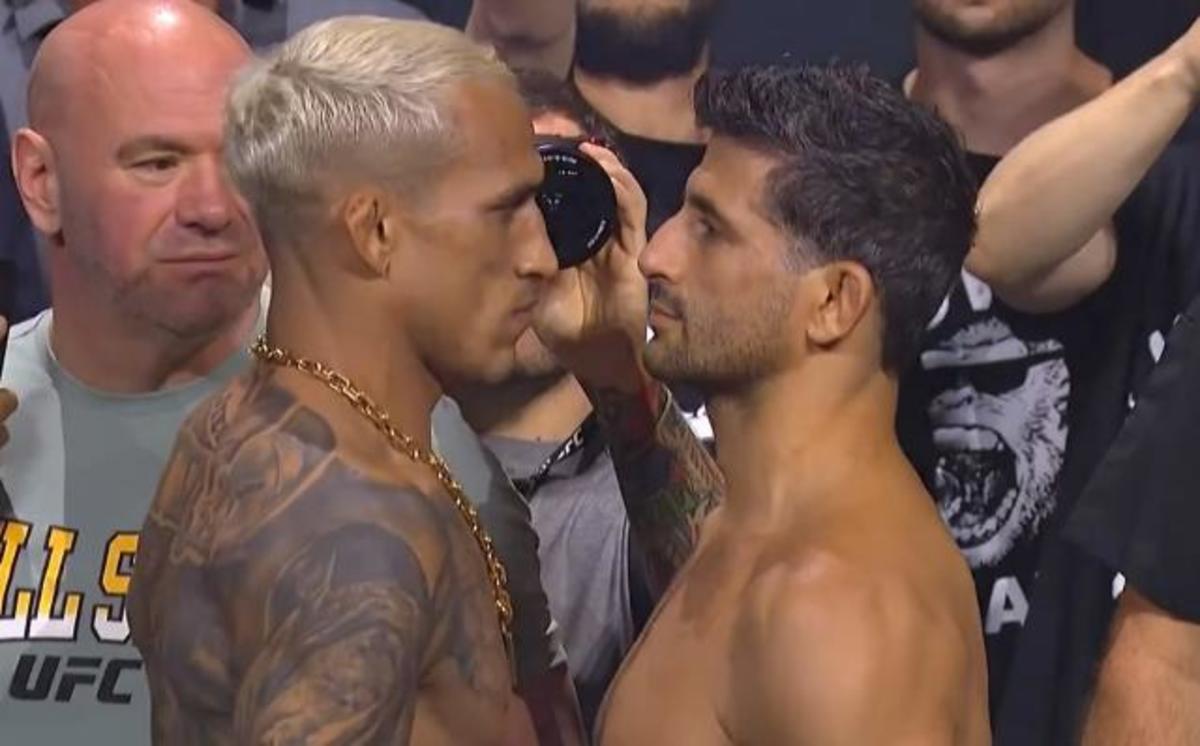 Charles Oliveira and Beneil Dariush meet face-to-face before their UFC 289 lightweight tilt.