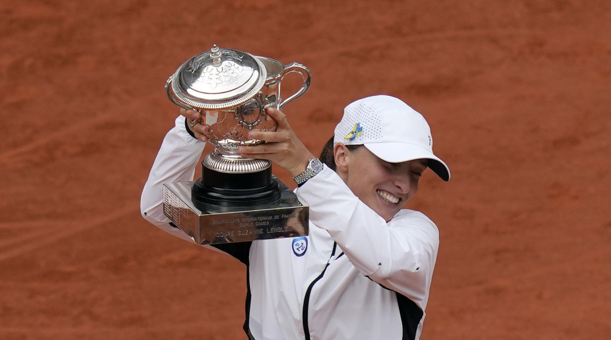 Iga Swiatek after winning the French Open.