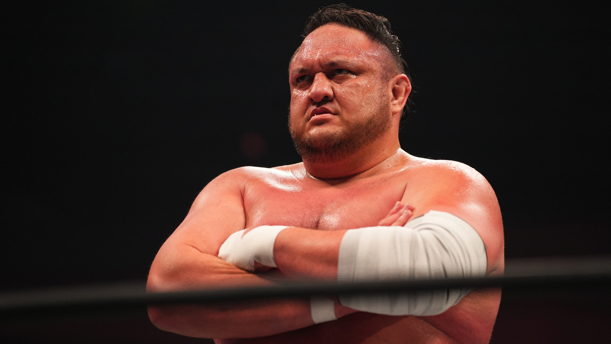 Close-up of Samoa Joe in the ring