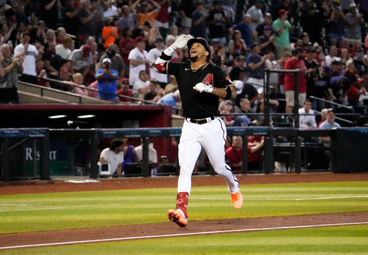 Ketel Marte celebrates a three run homer against the Phillies June 15th, 2023 at Chas Field