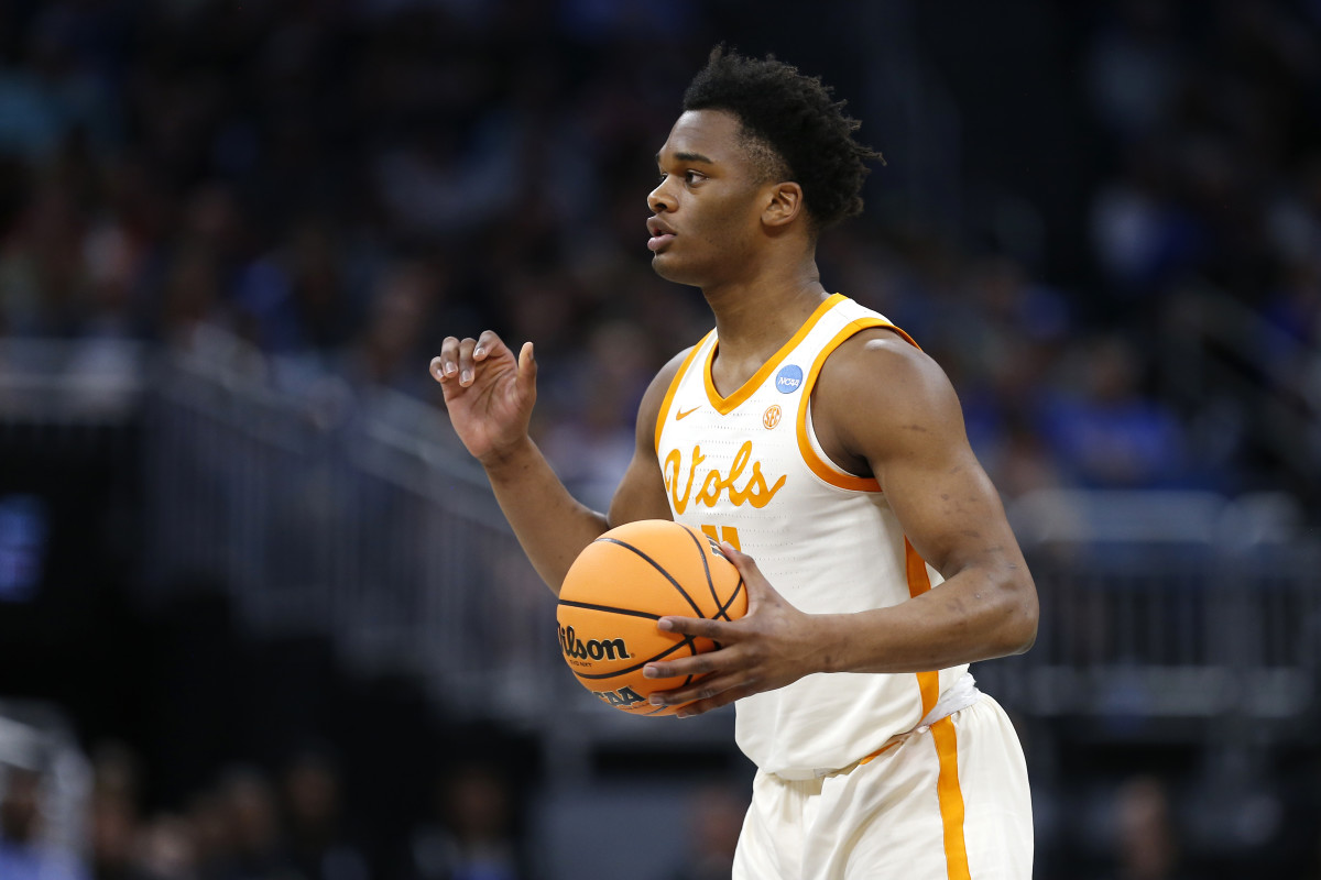 Tennessee F Tobe Awaka during the NCAA Tournament against Louisiana in Orlando, Florida, on March 16, 2023. (Photo by Russell Lansford of USA Today Sports)