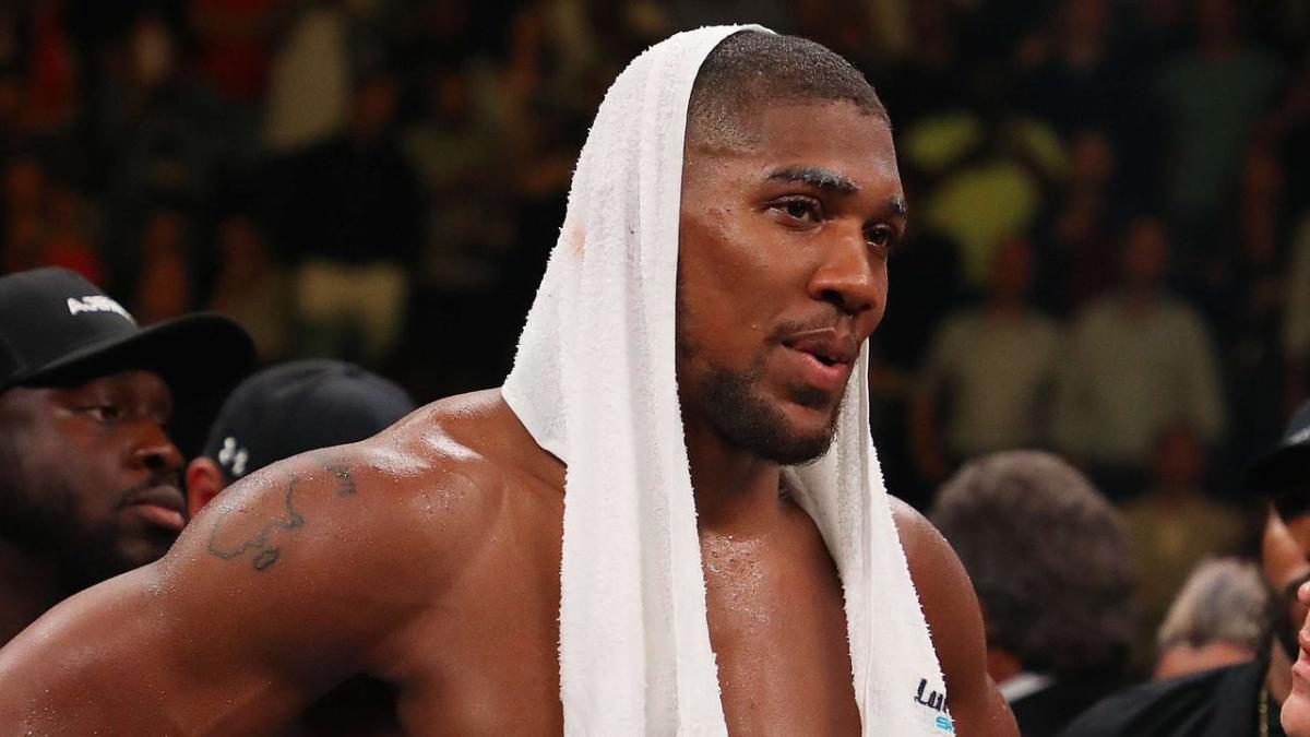 Former boxing world heavyweight champion Anthony Joshua after a fight.