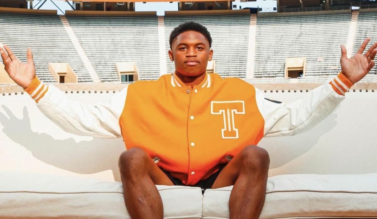 2024 4-star WR Braylon Staley during his official visit to Tennessee. (Photo courtesy of Braylon Staley)